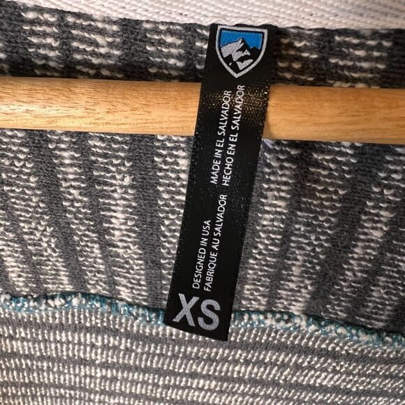 Kuhl Cardigan Womens Size XS Gray & White Asymmetric Hem Lightweight Gorpcore - Picture 2 of 14